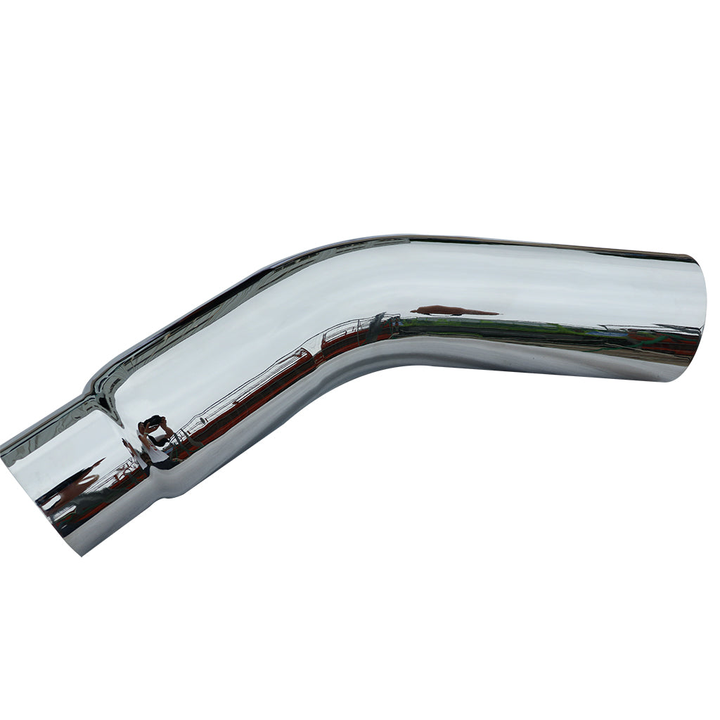 Steel Chromed Exhaust Elbow Tip 4'' Inlet to 7” Outlet 45 Degree