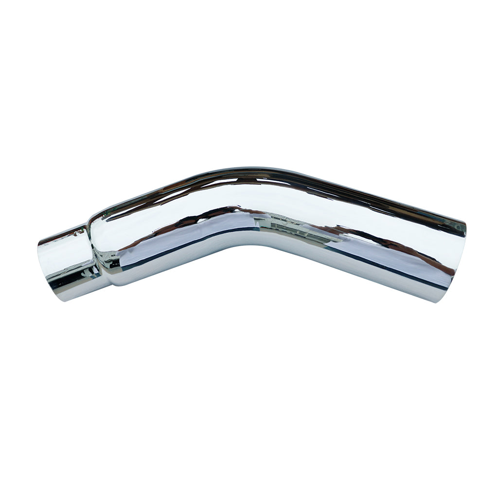 Steel Chromed Exhaust Elbow Tip 5'' Inlet to 6” Outlet 45 Degree