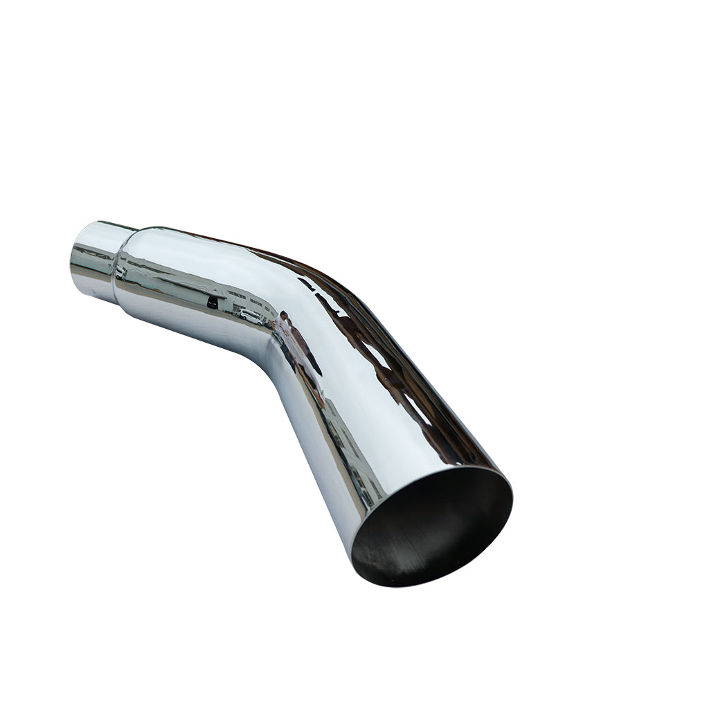 Steel Chromed Exhaust Elbow Tip 4'' Inlet to 7” Outlet 45 Degree